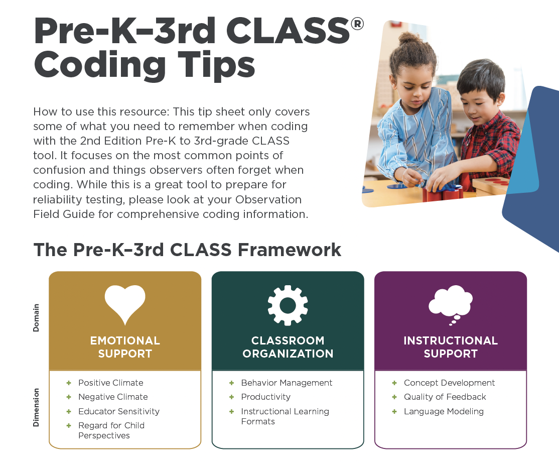 Pre-K—3rd CLASS Coding Tips cover.