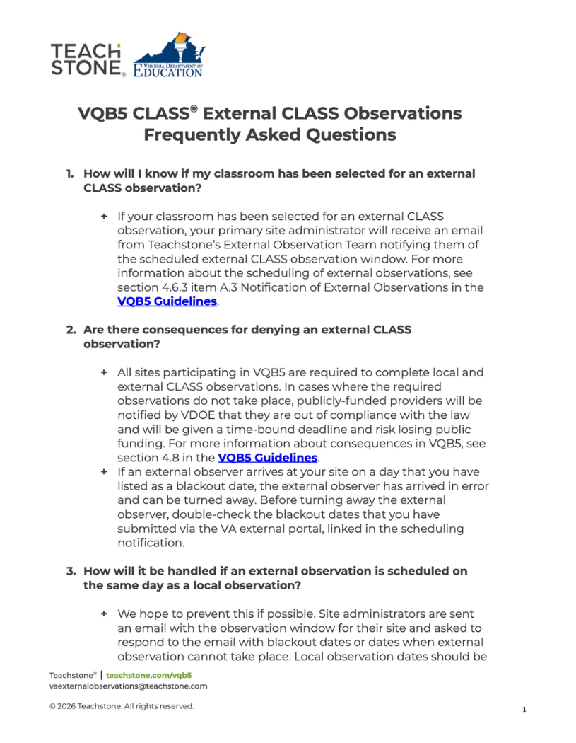 Screenshot of the first page of the FAQ document.