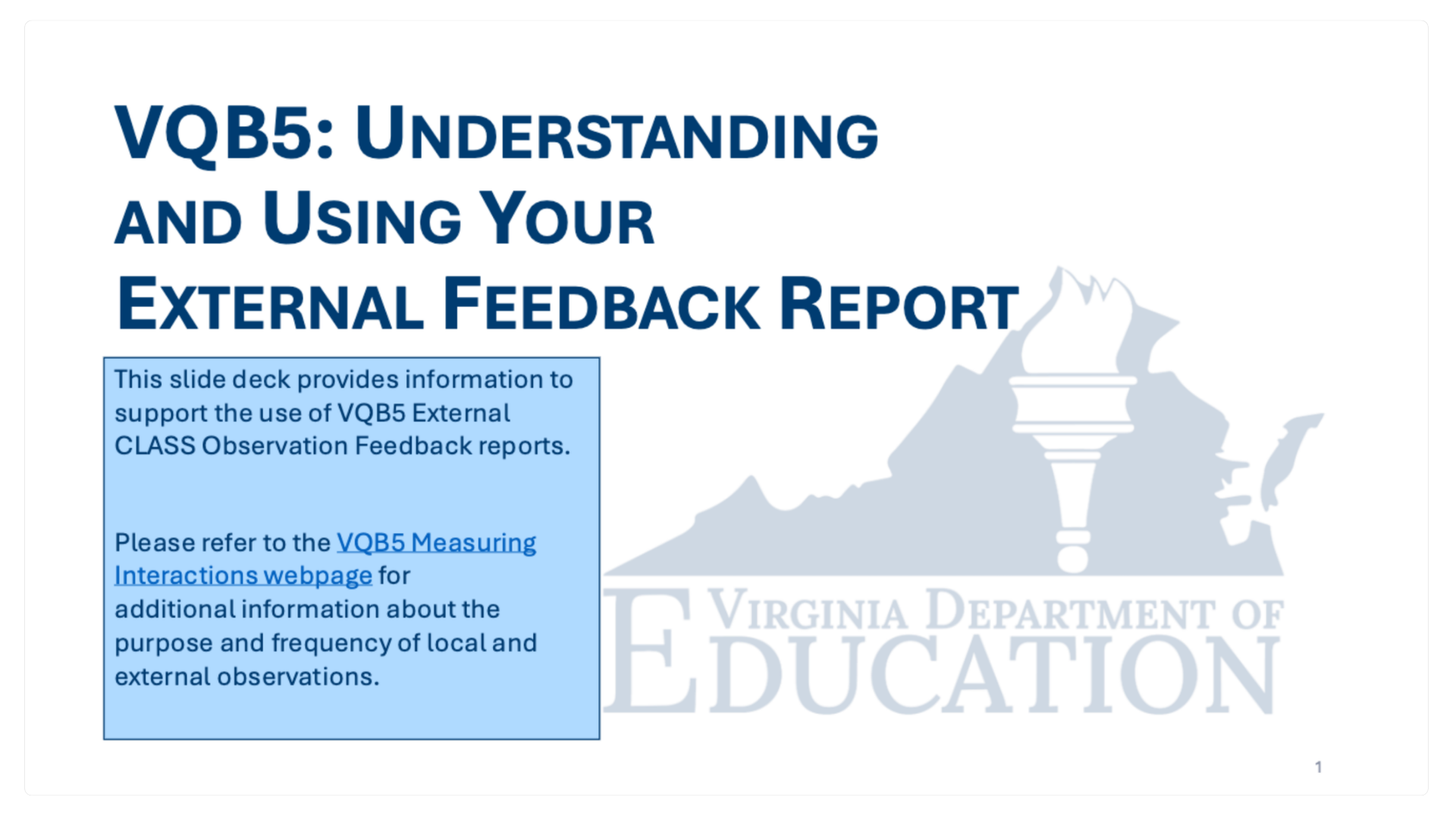 screenshot of understanding your external feedback report cover page