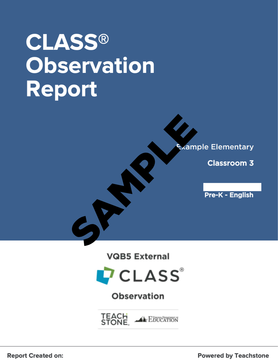 CLASS Observation Report Sample for Pre-K