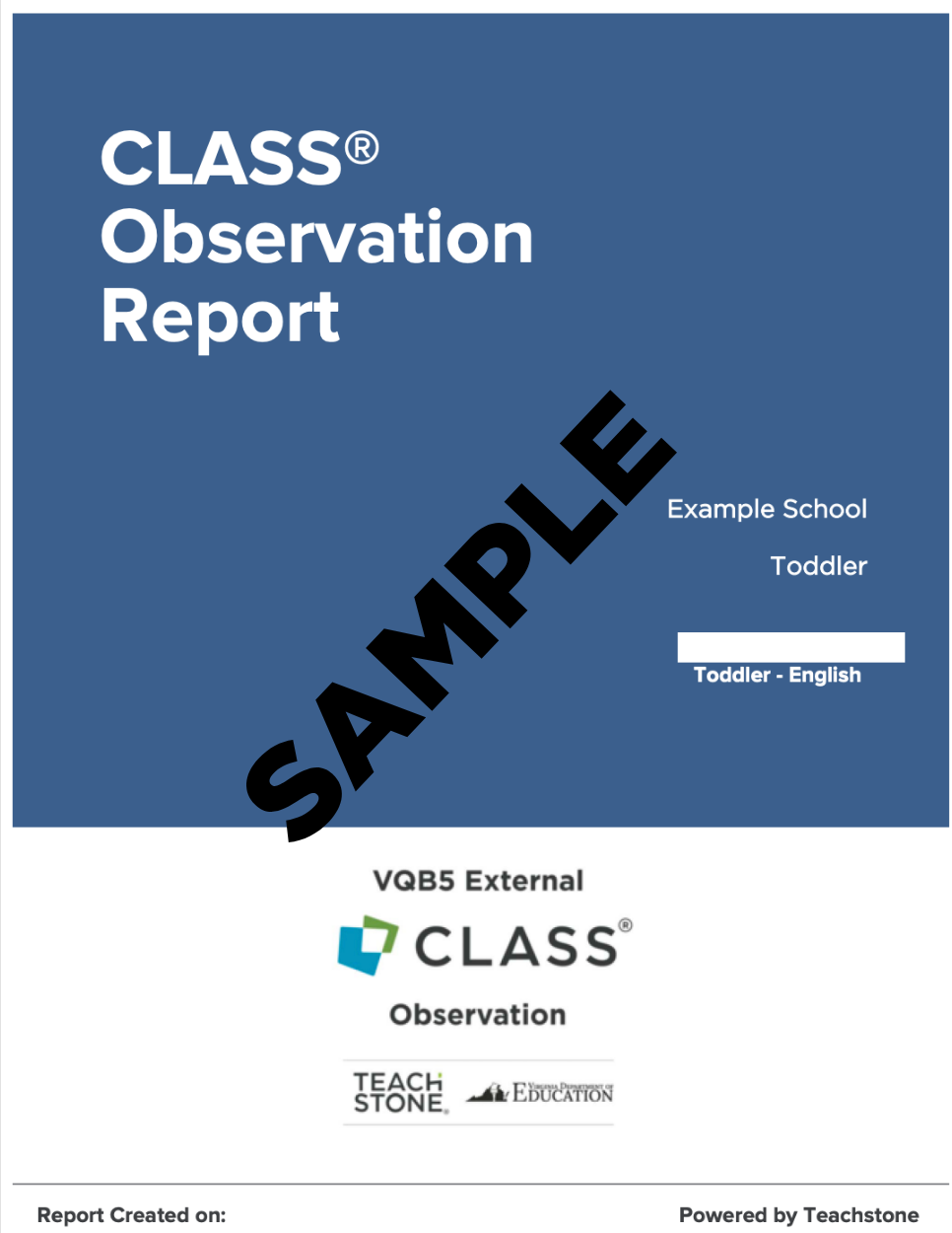 CLASS Observation Sample Report for Toddlers
